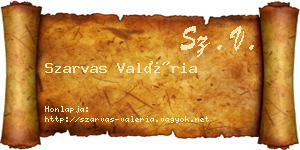 Szarvas Valéria névjegykártya